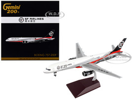 Boeing 757 200F Commercial Aircraft SF Airlines White and Black with Red Stripes Gemini 200 Series 1/200 Diecast Model Airplane GeminiJets G2CSS657