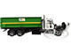 Mack Granite Garbage Truck Waste Management White and Green with Tub Style Roll Off Container 1/34 Diecast Model First Gear FG10-4050D