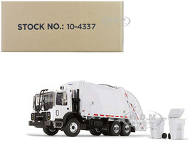 Mack TerraPro Refuse Garbage Truck with McNeilus Rear Loader & Trash Bins White 1/34 Diecast Model First Gear FG10-4337