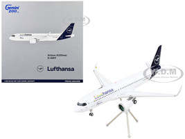 Airbus A320neo Commercial Aircraft Lufthansa LoveHansa White with Blue Tail Gemini 200 Series 1/200 Diecast Model Airplane GeminiJets G2DLH1198