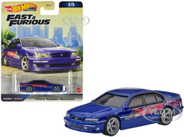 1999 Nissan Maxima Blue Metallic with Graphics The Fast and The Furious 2001 Movie Fast & Furious Series Diecast Model Car Hot Wheels HKD23