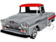 1958 Chevrolet Apache Fleetside Pickup Truck Lowrider Gray with Red Top Get Low Series 1/24 Diecast Model Car Motormax 79033gry
