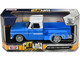 1966 GMC C1000 Fenderside Pickup Truck Lowrider Blue with White Top Get Low Series 1/24 Diecast Model Car Motormax 79035bl