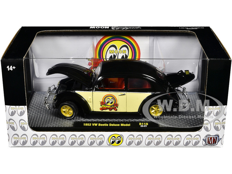 1952 Volkswagen Beetle Deluxe Model Black with Cream Sides and Red Interior  