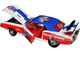 1970 Dodge Challenger R T Hemi White with Red and Blue Stripes with Red Interior VP Racing Limited Edition to 5710 pieces Worldwide 1/24 Diecast Model Car M2 Machines 40300-110B