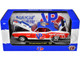 1970 Dodge Challenger R T Hemi White with Red and Blue Stripes with Red Interior VP Racing Limited Edition to 5710 pieces Worldwide 1/24 Diecast Model Car M2 Machines 40300-110B