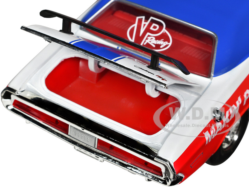 1970 Dodge Challenger R T Hemi White with Red and Blue Stripes
