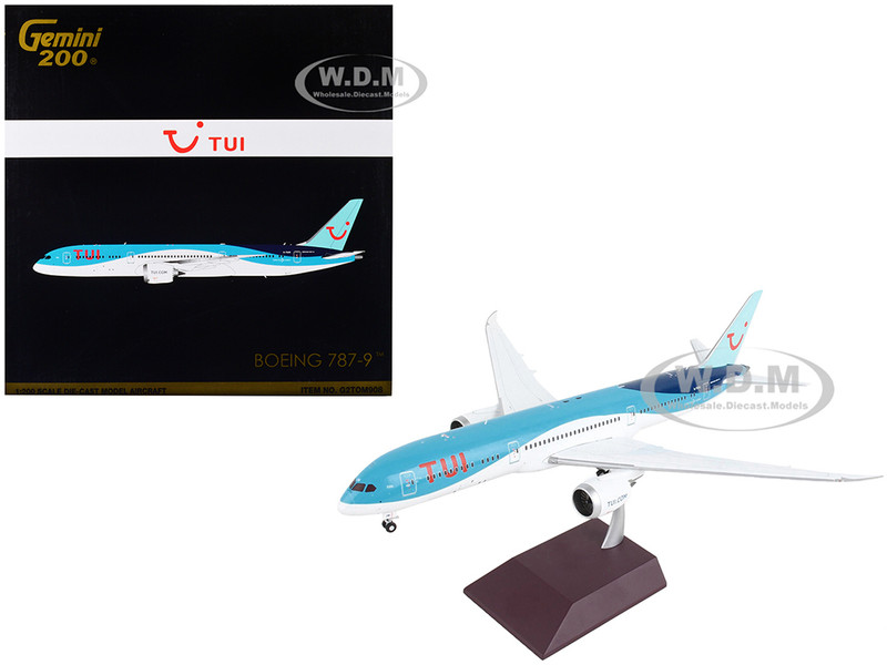 Boeing 787 9 Commercial Aircraft TUI Airways Blue and White Gemini 200 Series 1/200 Diecast Model Airplane GeminiJets G2TOM908