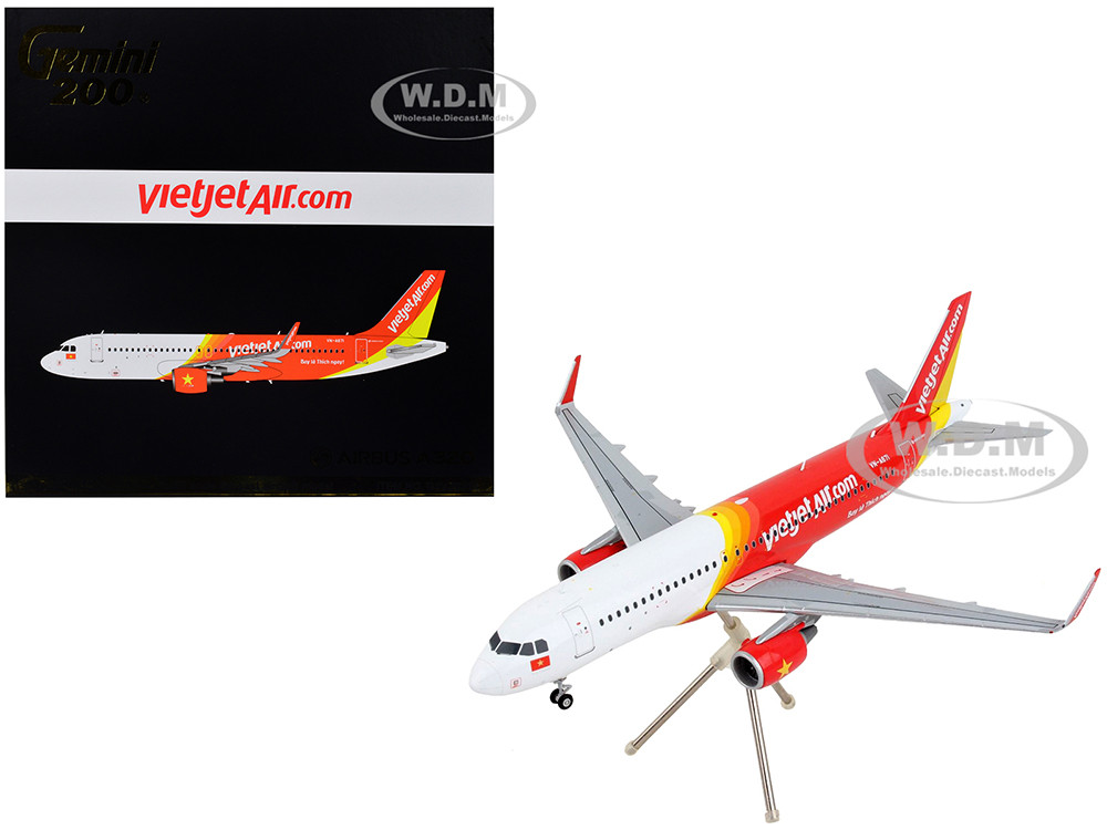 Airbus A320 Commercial Aircraft VietJet Air White and Red Gemini