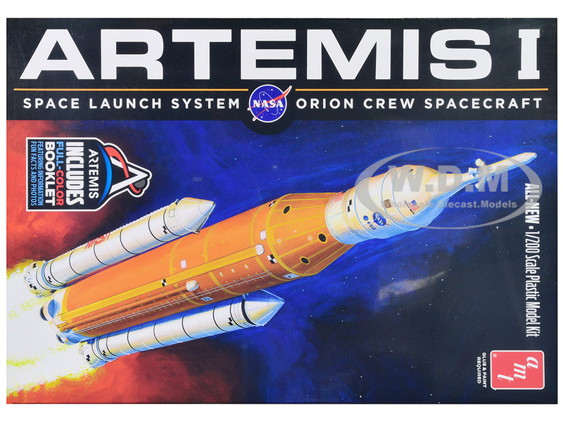 Skill 2 Model Kit NASA Artemis 1 Space Launch System Orion Crew Spacecraft 1/200 Scale Model AMT AMT1423