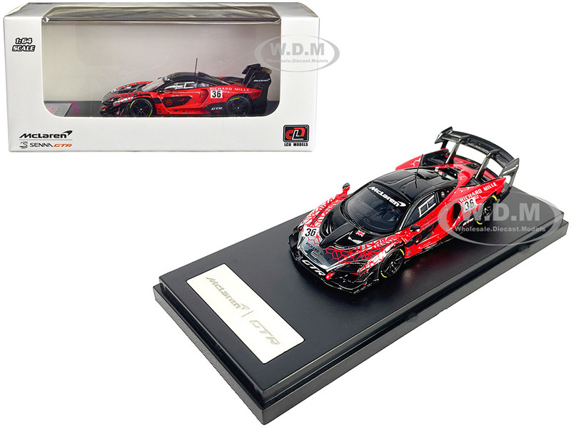 McLaren Senna GTR #36 Red with Black Top and Graphics 1/64 Diecast Model Car LCD Models LCD64024RE