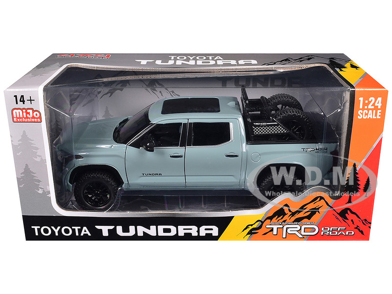 2023 Toyota Tundra TRD 4x4 Pickup Truck Lunar Rock Gray with Sunroof and Wheel Rack 1/24 Diecast Model Car H08555R-LR