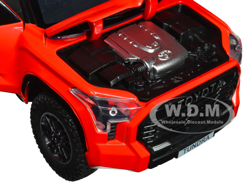 2023 TOYOTA TUNDRA TRD 4X4 PICKUP ORANGE W/WHEEL RACK 1/24 DIECAST