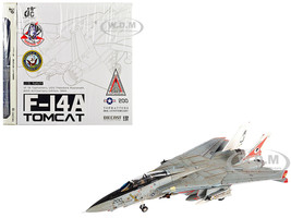 Grumman F 14A Tomcat Fighter Aircraft VF 14 Tophatters USS Theodore Roosevelt 80th Anniversary Edition 1999 United States Navy 1/72 Diecast Model JC Wings JCW-72-F14-014