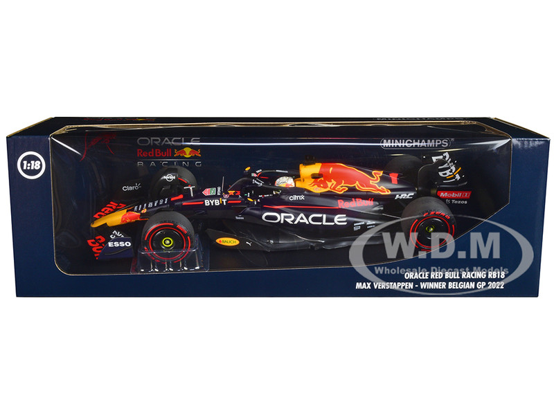 Red Bull Racing RB18 #1 Max Verstappen Oracle Winner F1 Formula One Belgian GP 2022 with Driver Limited Edition to 420 pieces Worldwide 1/18 Diecast Model Car Minichamps 110221401