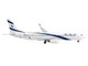 Boeing 737 900ER Commercial Aircraft El Al Israel Airlines White with Blue Stripes 1/400 Diecast Model Airplane GeminiJets GJ1956