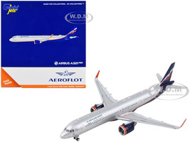 Airbus A321neo Commercial Aircraft Aeroflot Silver Metallic with Dark Blue Tail 1/400 Diecast Model Airplane GeminiJets GJ1987