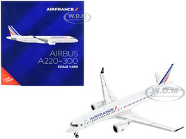Airbus A220 300 Commercial Aircraft Air France White with Tail Stripes 1/400 Diecast Model Airplane GeminiJets GJ2041