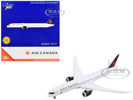 Boeing 787 9 Commercial Aircraft with Flaps Down Air Canada White with Black Tail 1/400 Diecast Model Airplane GeminiJets GJ2045F