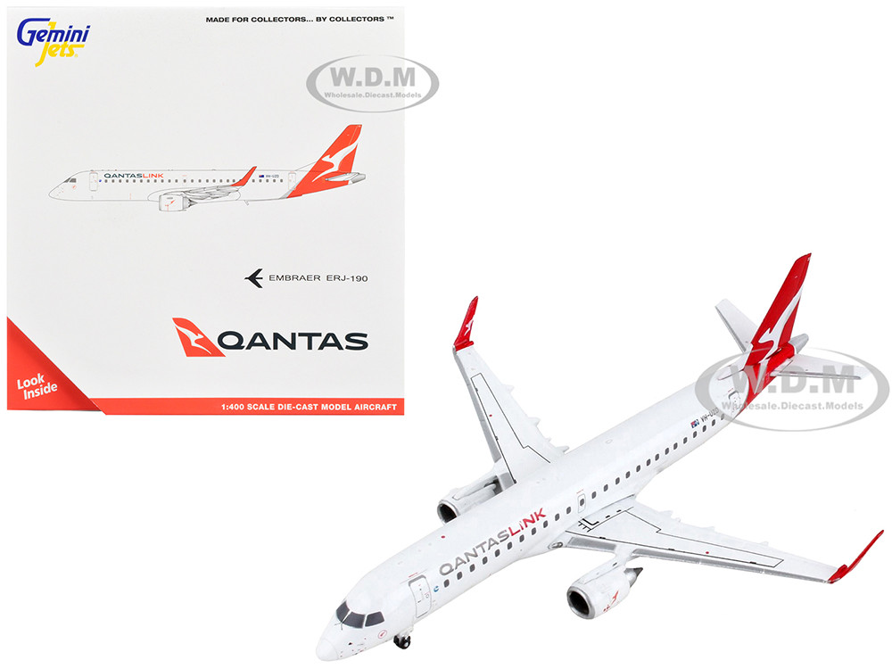 航空機・ヘリコプター 1/400 QANTAS Airlines EMBRAER ERJ-190 Embraer ERJ 190 Commercial Aircraft QantasLink White with