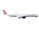 Airbus A350 1000 Commercial Aircraft with Flaps Down British Airways White with Tail Stripes 1/400 Diecast Model Airplane GeminiJets GJ2111F