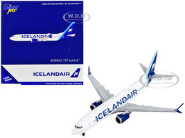 Boeing 737 MAX 8 Commercial Aircraft Icelandair White with Blue Tail 1/400 Diecast Model Airplane GeminiJets GJ2123