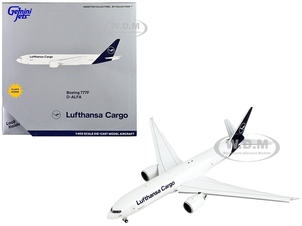 Boeing 777F Commercial Aircraft with Flaps Down Lufthansa Cargo