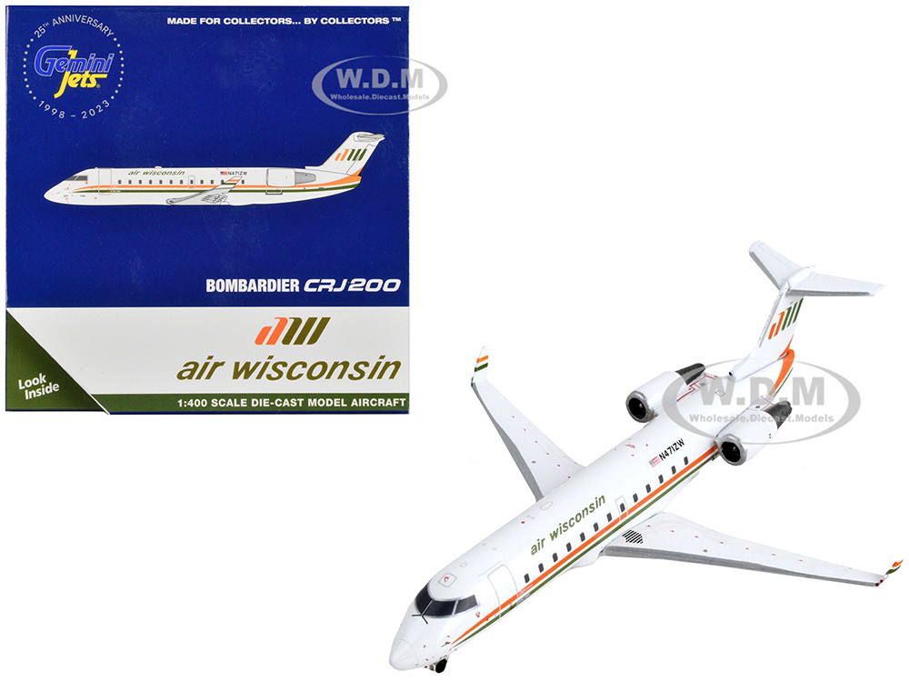 Bombardier CRJ200 Commercial Aircraft Air Wisconsin White