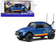 1975 Volkswagen Beetle Baja Blue Metallic with Stripes 1/18 Diecast Model Car Solido S1809601