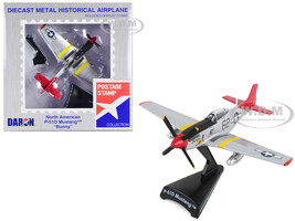 North American P 51D Mustang Fighter Aircraft #62 Bunny United States Army Air Force 1/100 Diecast Model Airplane Postage Stamp PS5342-11