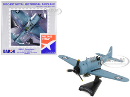 Douglas SBD 3 Dauntless Aircraft Lt Richard Best United States Navy 1/87 Diecast Model Airplane Postage Stamp PS5563-2
