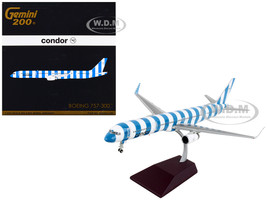 Boeing 757 300 Commercial Aircraft Condor Airlines Blue and White Stripes Gemini 200 Series 1/200 Diecast Model Airplane GeminiJets G2CFG1195