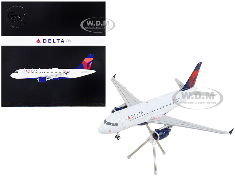 Airbus A319 Commercial Aircraft Delta Air Lines White with Red and Blue Tail Gemini 200 Series 1/200 Diecast Model Airplane GeminiJets G2DAL1108