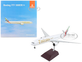 Boeing 777 300ER Commercial Aircraft Emirates Airlines 2023 Livery White with Striped Tail Gemini 200 Series 1/200 Diecast Model Airplane GeminiJets G2UAE1250