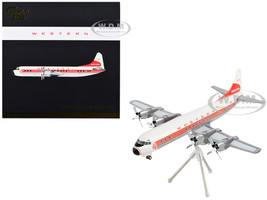 Lockheed L 188 Electra Commercial Aircraft Western Airlines White with Red Stripes Gemini 200 Series 1/200 Diecast Model Airplane GeminiJets G2WAL1031