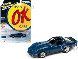 1982 Chevrolet Corvette Bright Blue Metallic with Black Top and Blue Interior Limited Edition to 2596 pieces Worldwide OK Used Cars 2023 Series 1/64 Diecast Model Car Johnny Lightning JLMC032-JLSP338B
