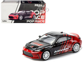 Toyota GR86 Red and Black ADVAN Livery 1/64 Diecast Model Car Pop Race PR640024