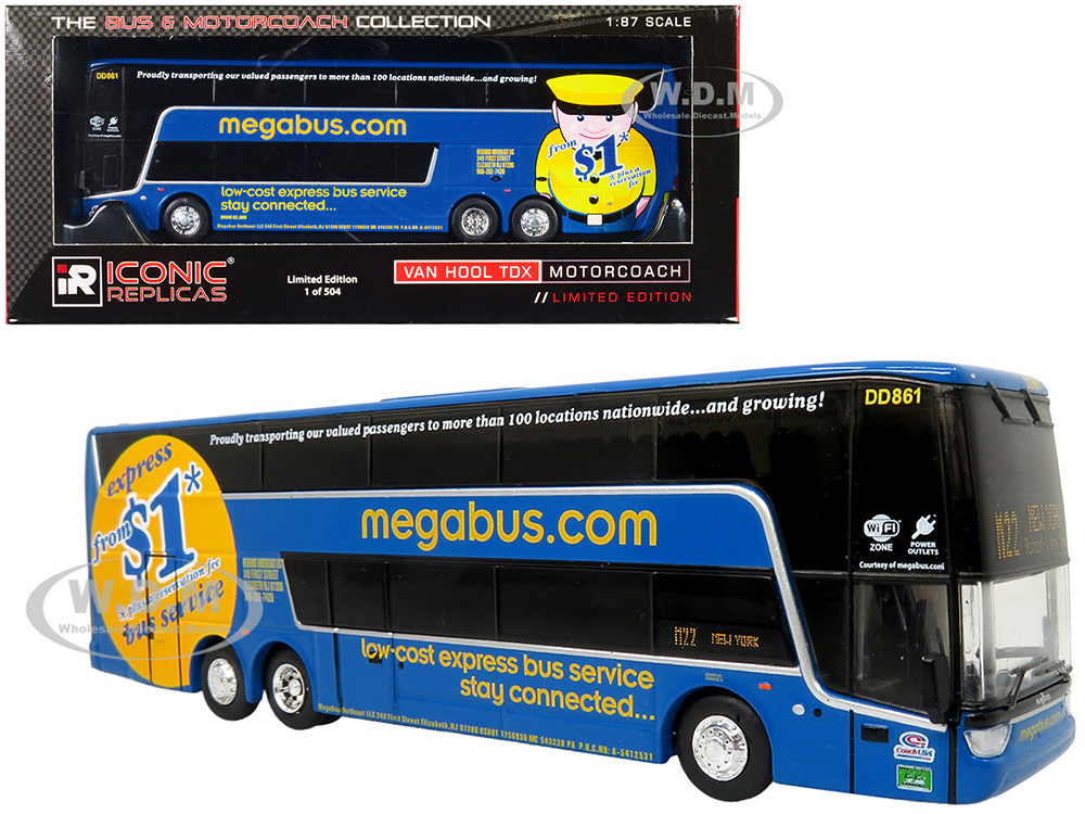 Van Hool TDX Double Decker Coach Bus Megabus M22 Boston to New York The Bus & Motorcoach