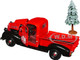 1941 Plymouth Pickup Truck Red and Black Merry Christmas with Tree Accessory 1/24 Diecast Model Car Motormax 73278RBIXMT