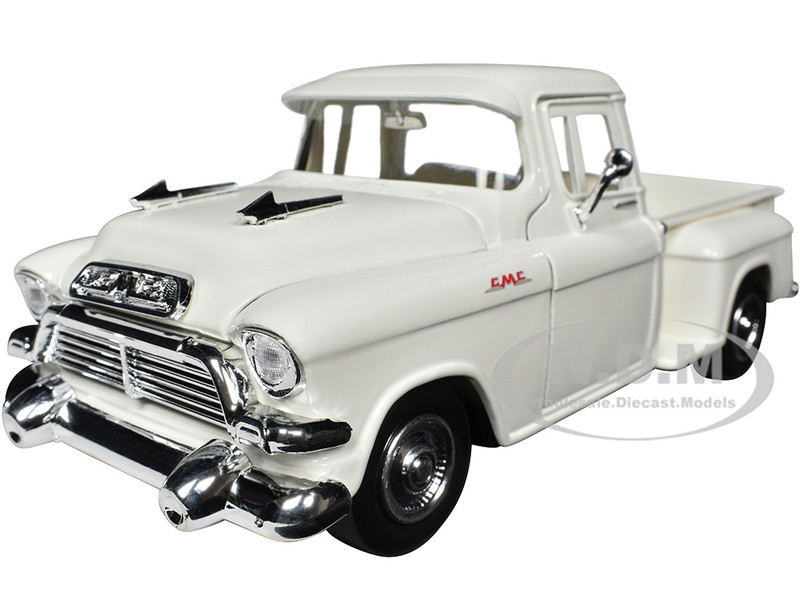 1957 GMC Blue Chip Pickup Truck White Timeless Legends Series 1/24 Diecast Model Car Motormax 79383w