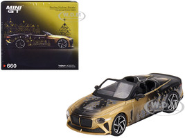 Bentley Mulliner Bacalar Gold Metallic and Black Christmas Edition 2023 Limited Edition to 9999 pieces Worldwide 1/64 Diecast Model Car True Scale Miniatures MGT00660