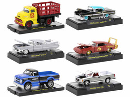 Auto Thentics 6 piece Set Release 81 IN DISPLAY CASES Limited Edition 1/64 Diecast Model Cars M2 Machines 32500-81