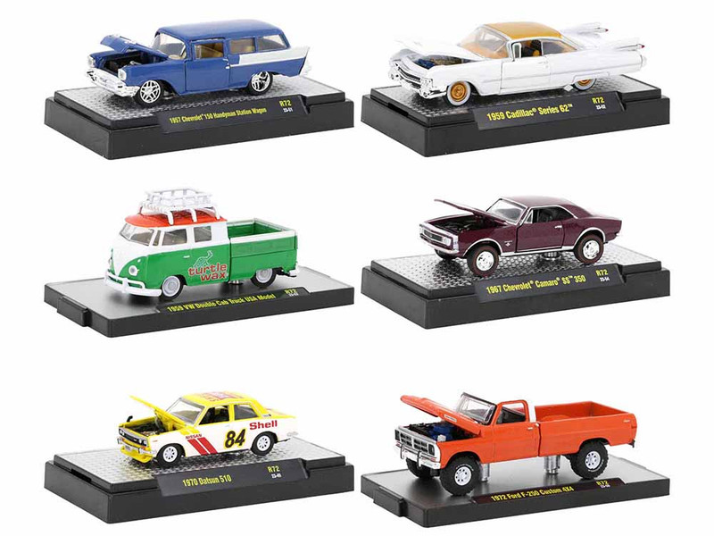 Auto Meets Set of 6 Cars IN DISPLAY CASES Release 72 Limited Edition 1/64 Diecast Model Cars M2 Machines 32600-72