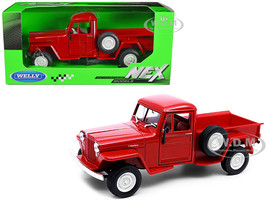 1947 Jeep Willys Pickup Truck Red NEX Models Series 1/24 Diecast Model Car Welly 24116W-RD