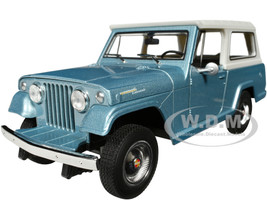 1967 Jeep Jeepster Commando Station Wagon Light Blue Metallic with White Top NEX Models Series 1/24 Diecast Model Car Welly 24117H-W-BL