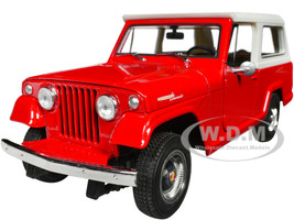 1967 Jeep Jeepster Commando Station Wagon Red with White Top NEX Models Series 1/24 Diecast Model Car Welly 24117H-W-R
