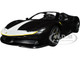 Ferrari SF90 Spider Assetto Fiorano Black Metallic with White Stripes Signature Series 1/18 Diecast Model Car Bburago 16910bk
