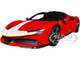 Ferrari SF90 Stradale Assetto Fiorano Red with White Stripes Signature Series 1/18 Diecast Model Car Bburago 16911r