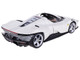 Ferrari Daytona SP3 White Metallic with Silver Stripes Signature Series 1/18 Diecast Model Car Bburago 16912w