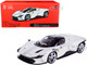 Ferrari Daytona SP3 White Metallic with Silver Stripes Signature Series 1/18 Diecast Model Car Bburago 16912w